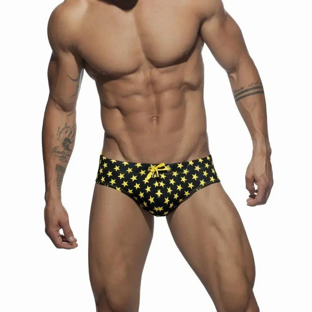 DomiGe Men's Low-Waist Sexy Swim Briefs National Flag Bikini