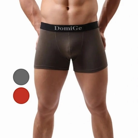 DomiGe Men's Mid-Rise Modal Boxers with Silver Logo Waistband