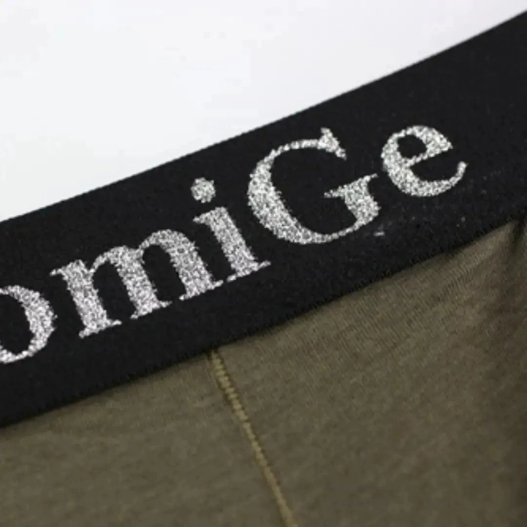 DomiGe Men's Mid-Rise Modal Boxers with Silver Logo Waistband
