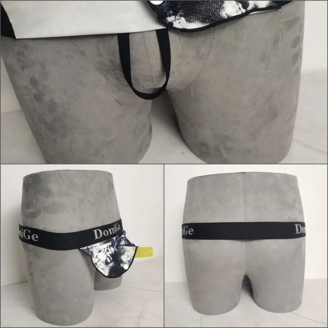 DomiGe Men's Sexy Thong Underwear - Stretch Cotton Cock Socks