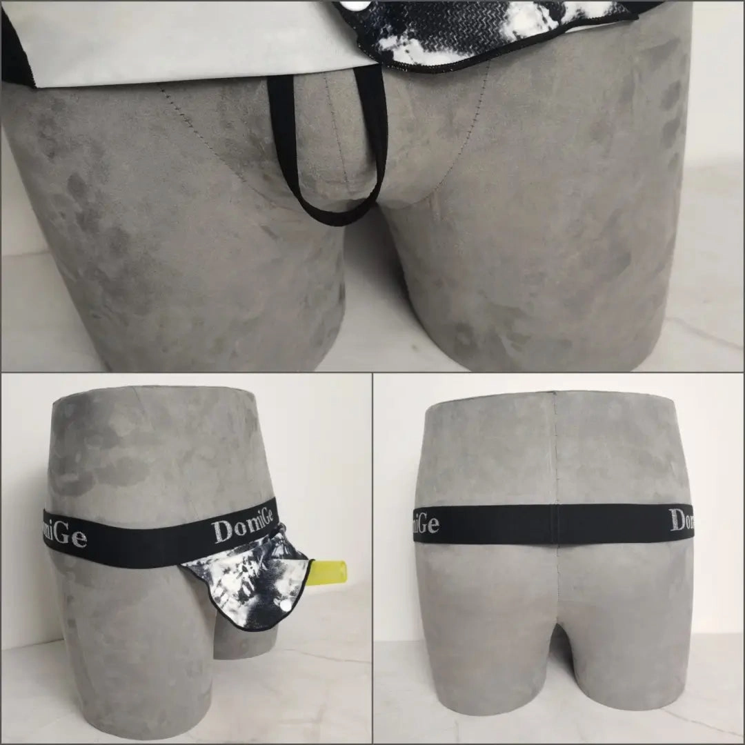 DomiGe Men's Sexy Thong Underwear - Stretch Cotton Cock Socks