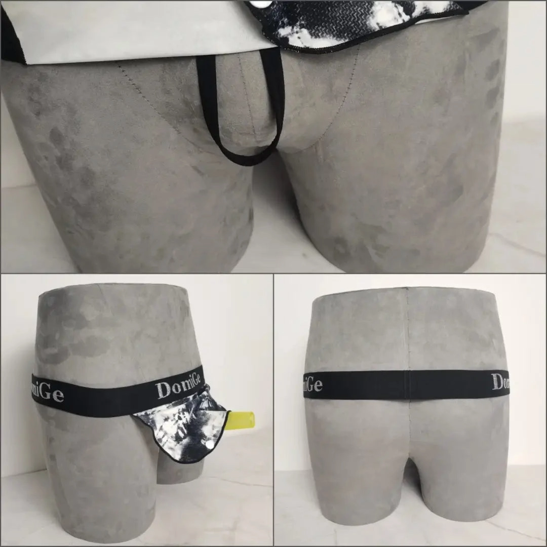 DomiGe Men's Sexy Thong Underwear - Stretch Cotton Cock Socks