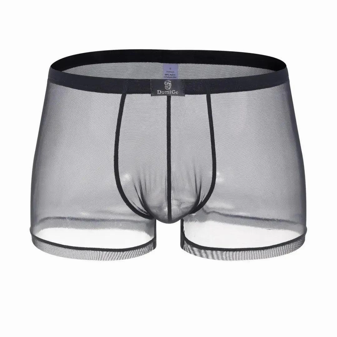 DomiGe Men's Sheer Mesh Boxer Shorts - Breathable & Sexy Male Underwear