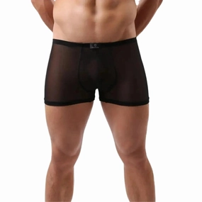 DomiGe Men's Sheer Mesh Boxer Shorts - Breathable & Sexy Male Underwear