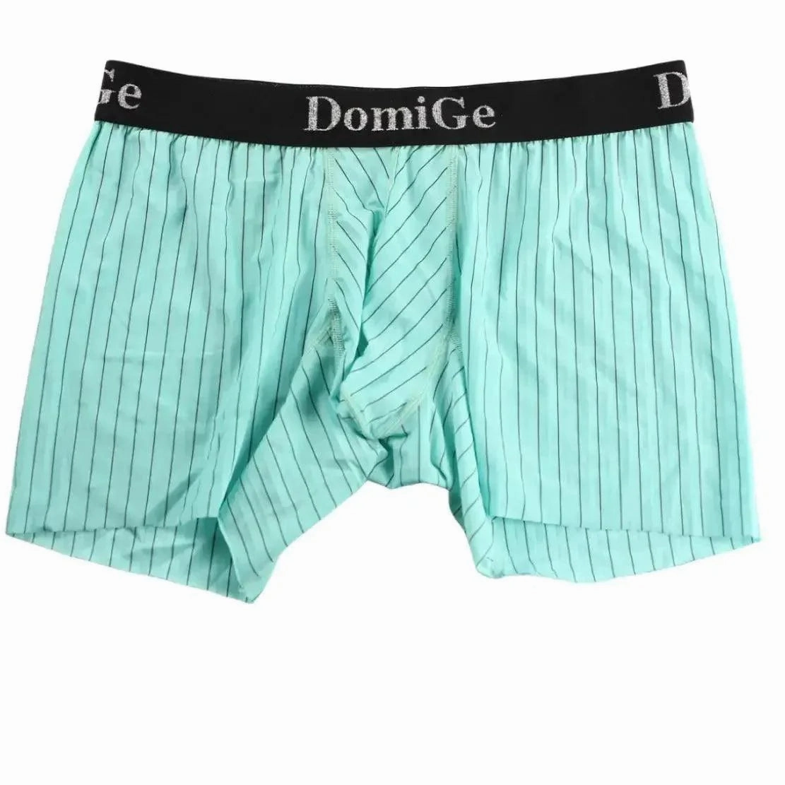 DomiGe Men's Striped Boxer Shorts - Ice Silk Mid-Rise Breathable Underwear