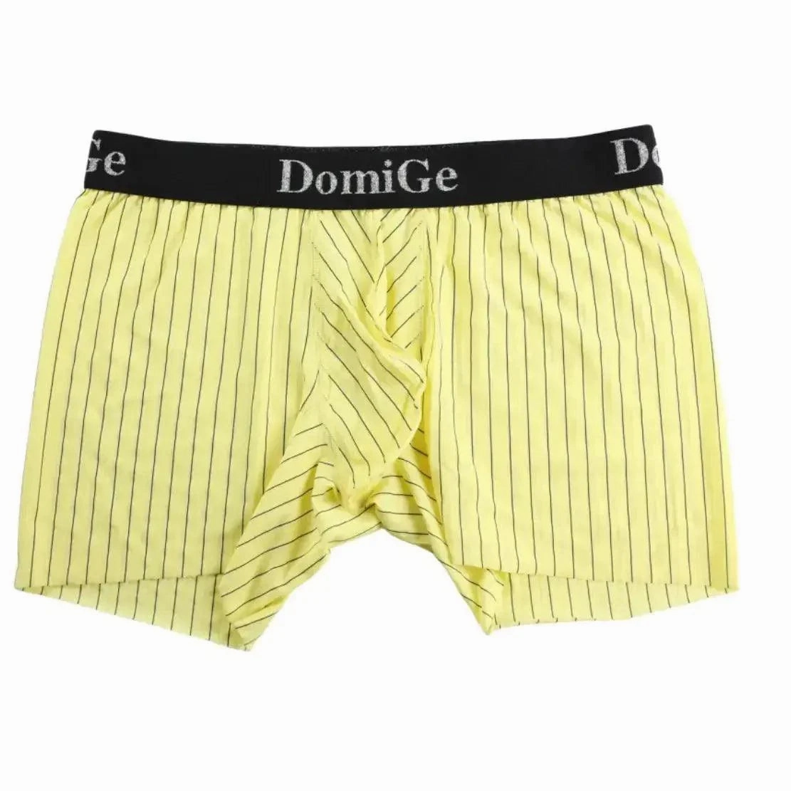 DomiGe Men's Striped Boxer Shorts - Ice Silk Mid-Rise Breathable Underwear