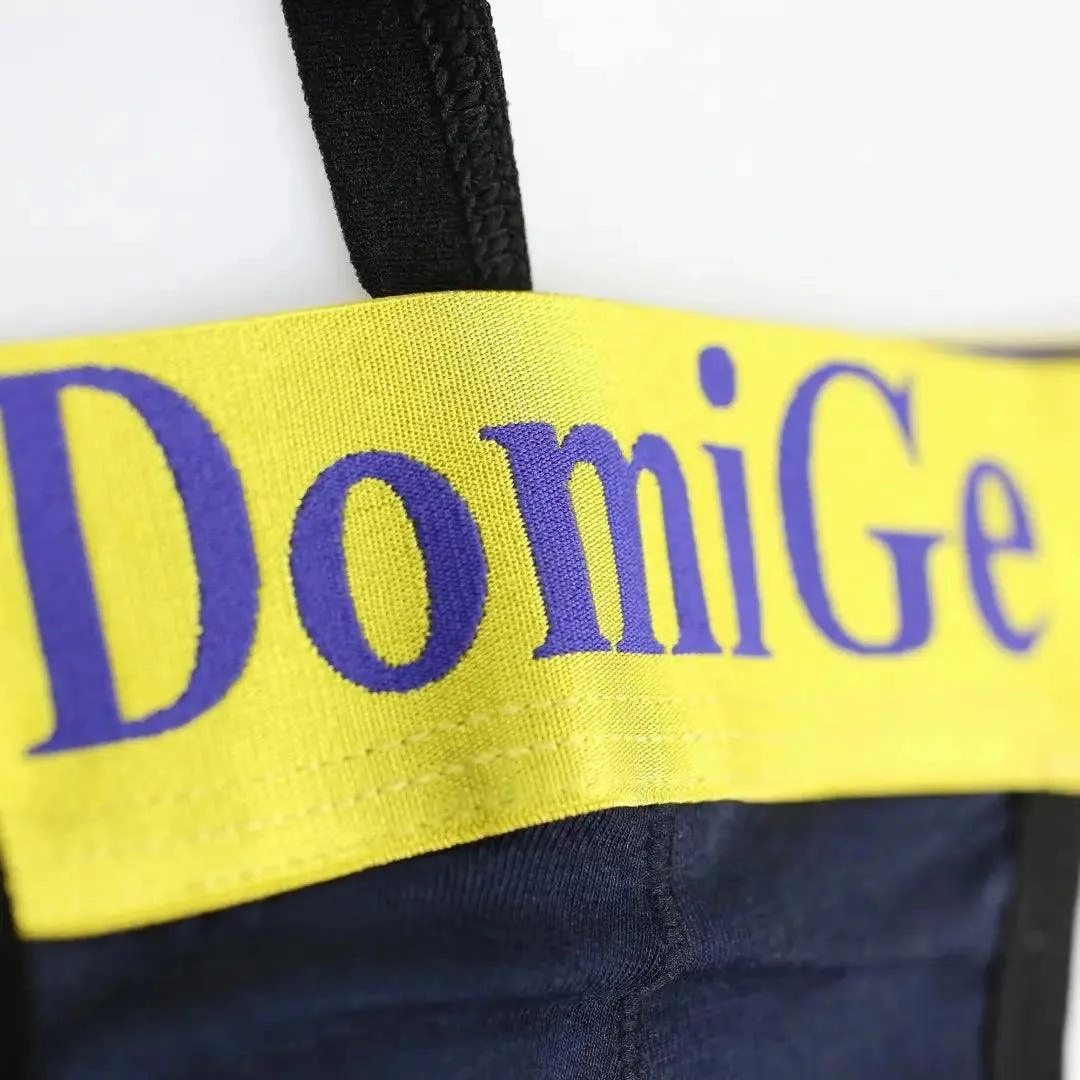 DomiGe Men's T-Back Thong Adjustable Waistband Logo Male Underwear