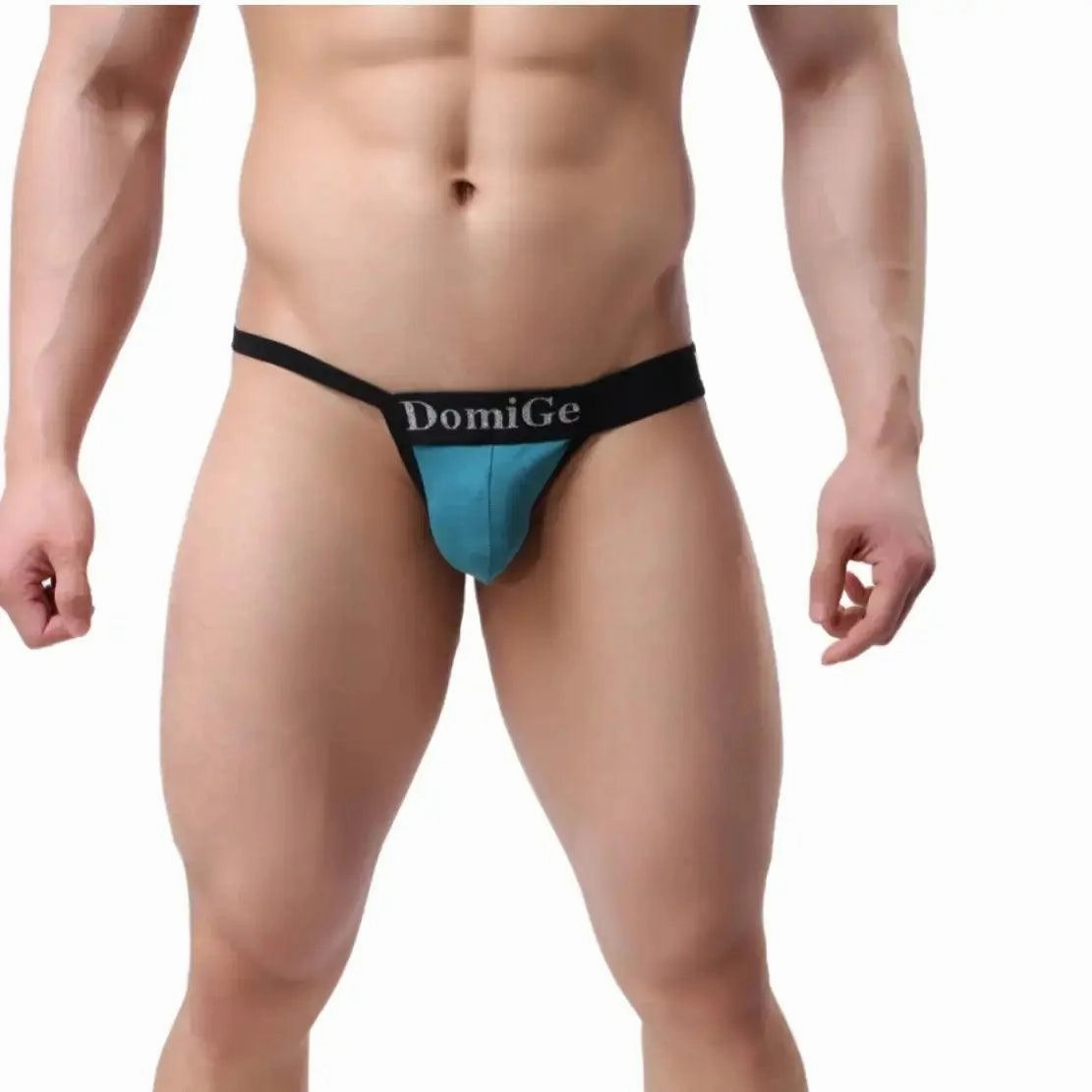 DomiGe Men's T-Back Thong Adjustable Waistband Logo Male Underwear