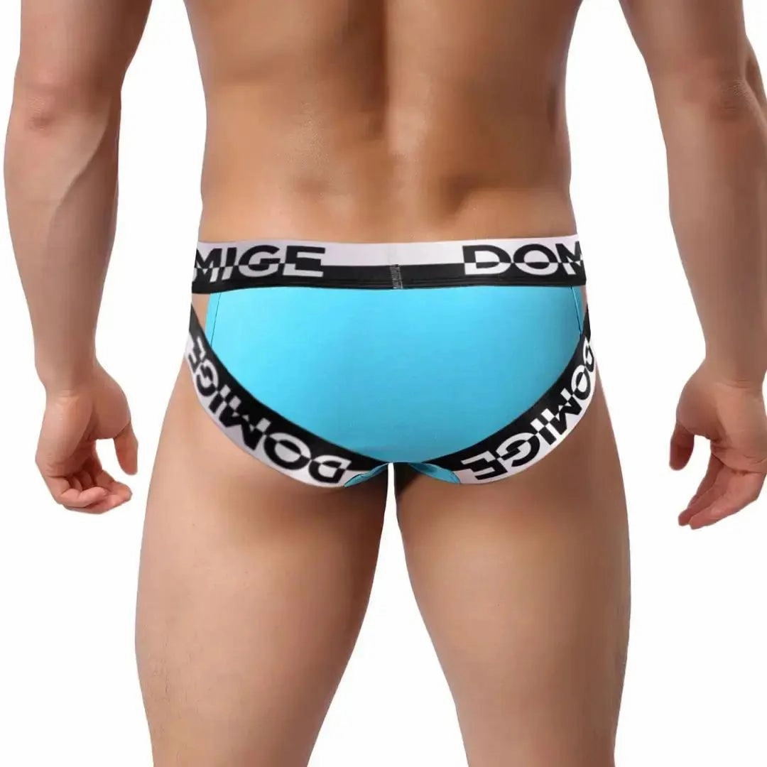 DomiGe Men's Underwear Briefs with Silver Logo Waistband Briefs