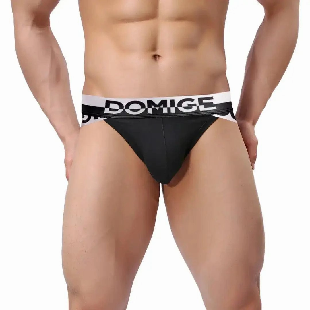 DomiGe Men's Underwear Briefs with Silver Logo Waistband Briefs
