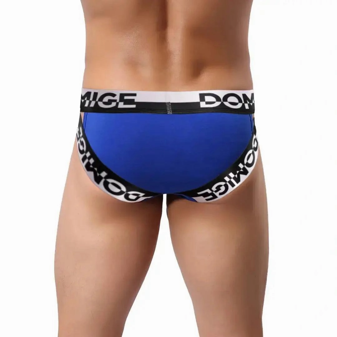 DomiGe Men's Underwear Briefs with Silver Logo Waistband Briefs