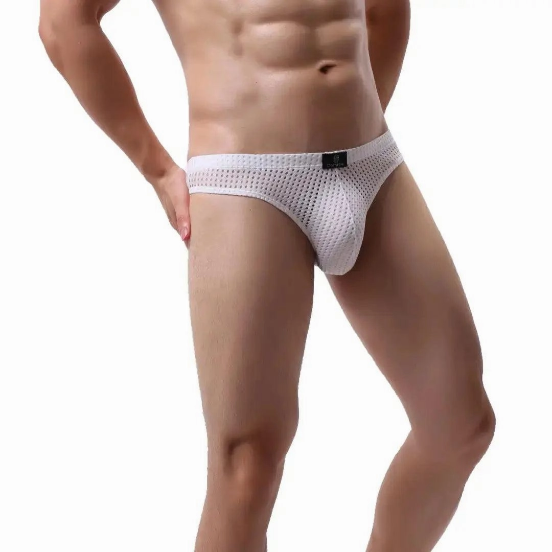DomiGe Mesh Men's Bikini Briefs: Sleek, Breathable Comfort Male G-String