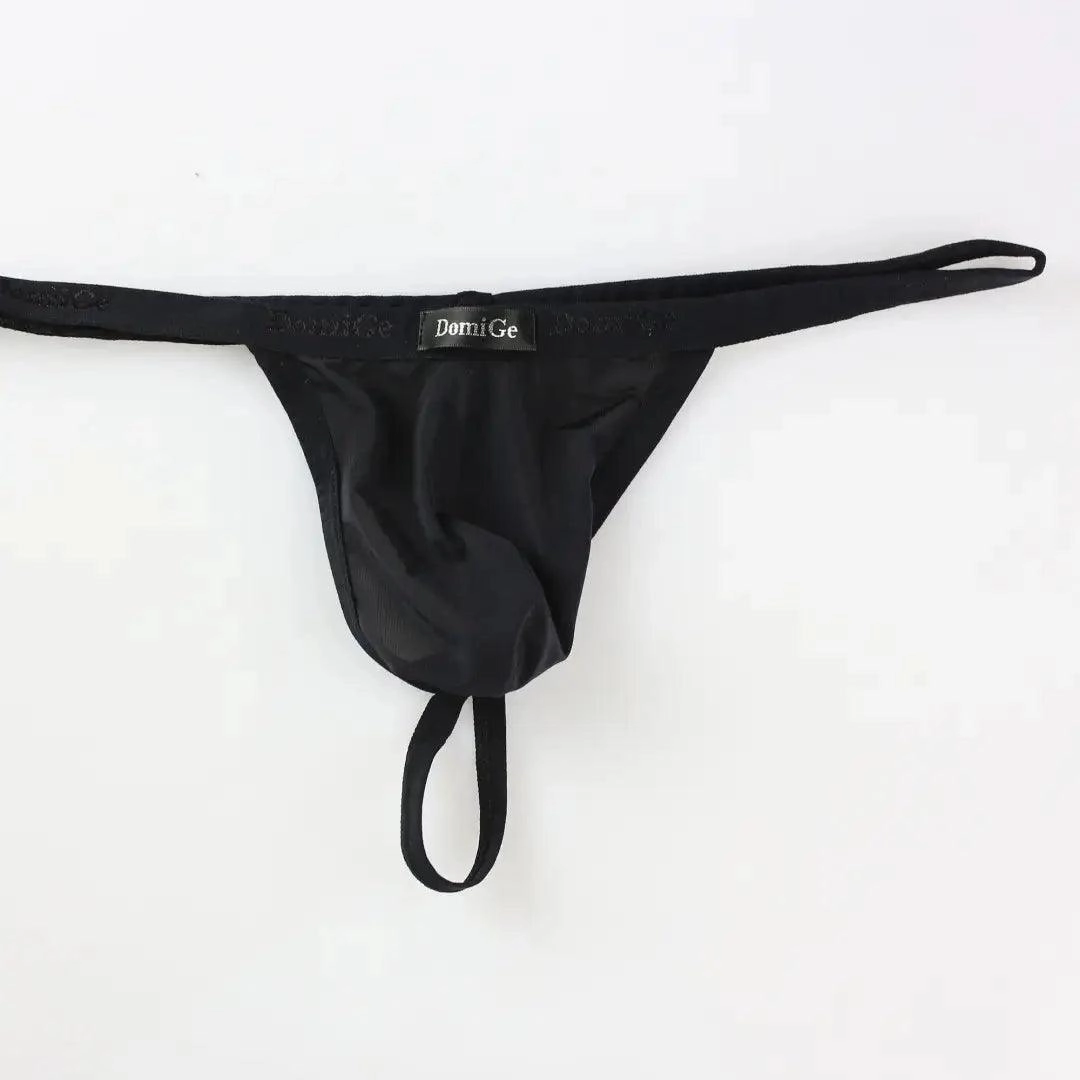 DomiGe Silk Men's Low-Rise Thong Male T-Back Sleek T-Back for Man
