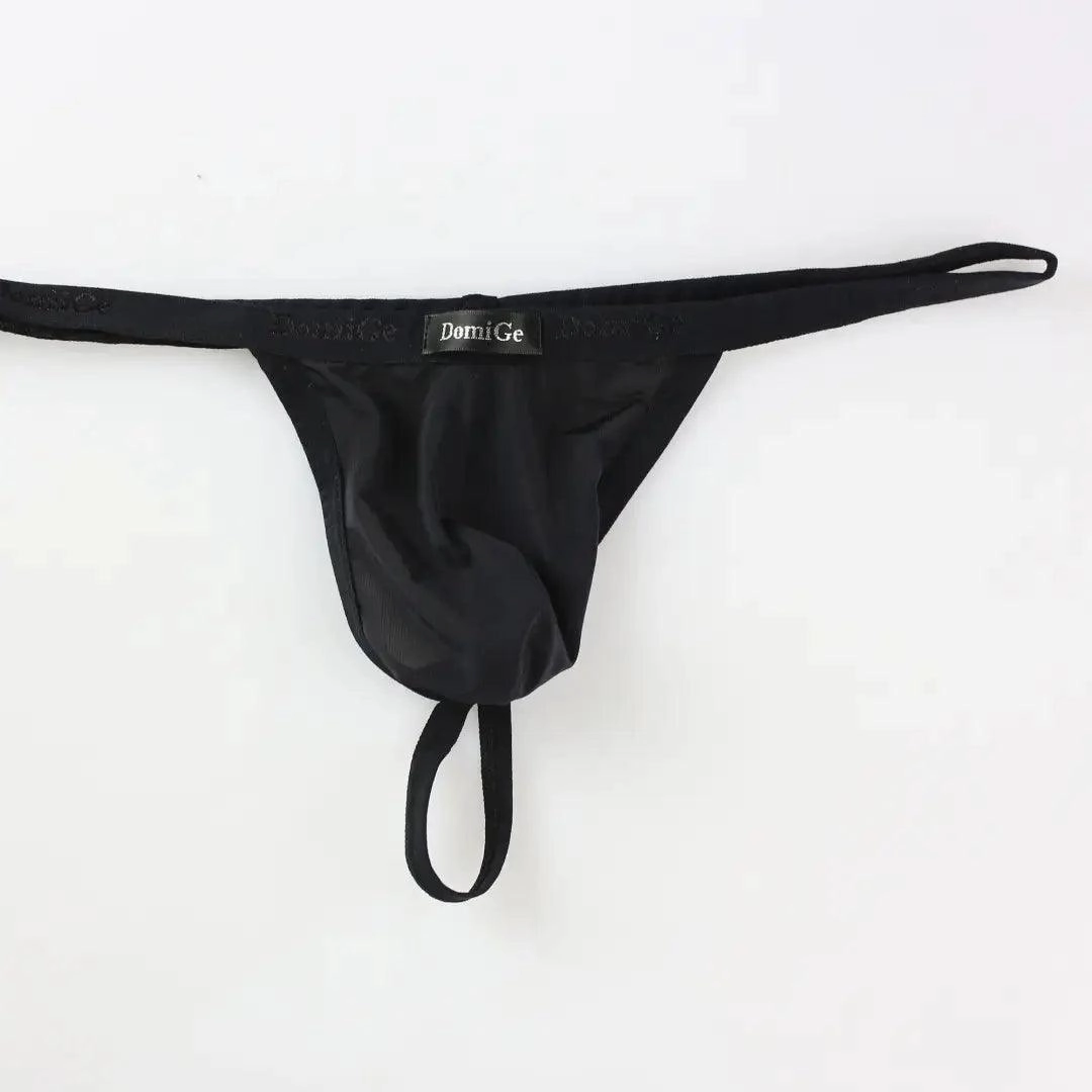 DomiGe Silk Men's Low-Rise Thong Male T-Back Sleek T-Back for Man