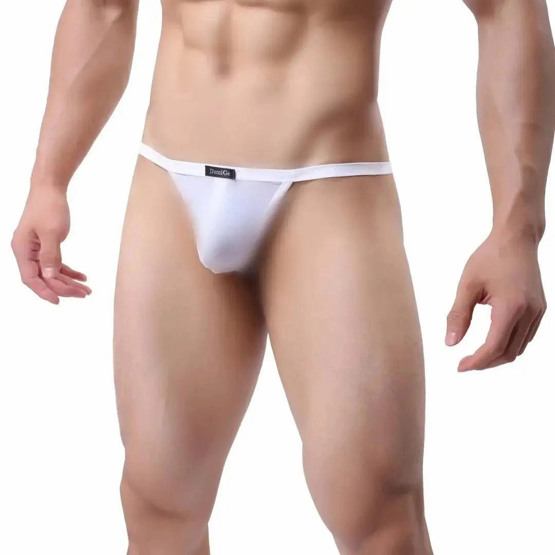 DomiGe Silk Men's Low-Rise Thong Male T-Back Sleek T-Back for Man