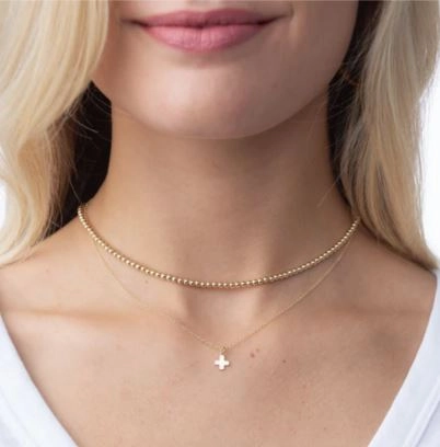 E Newton 16" Signature Cross Gold Charm Necklace