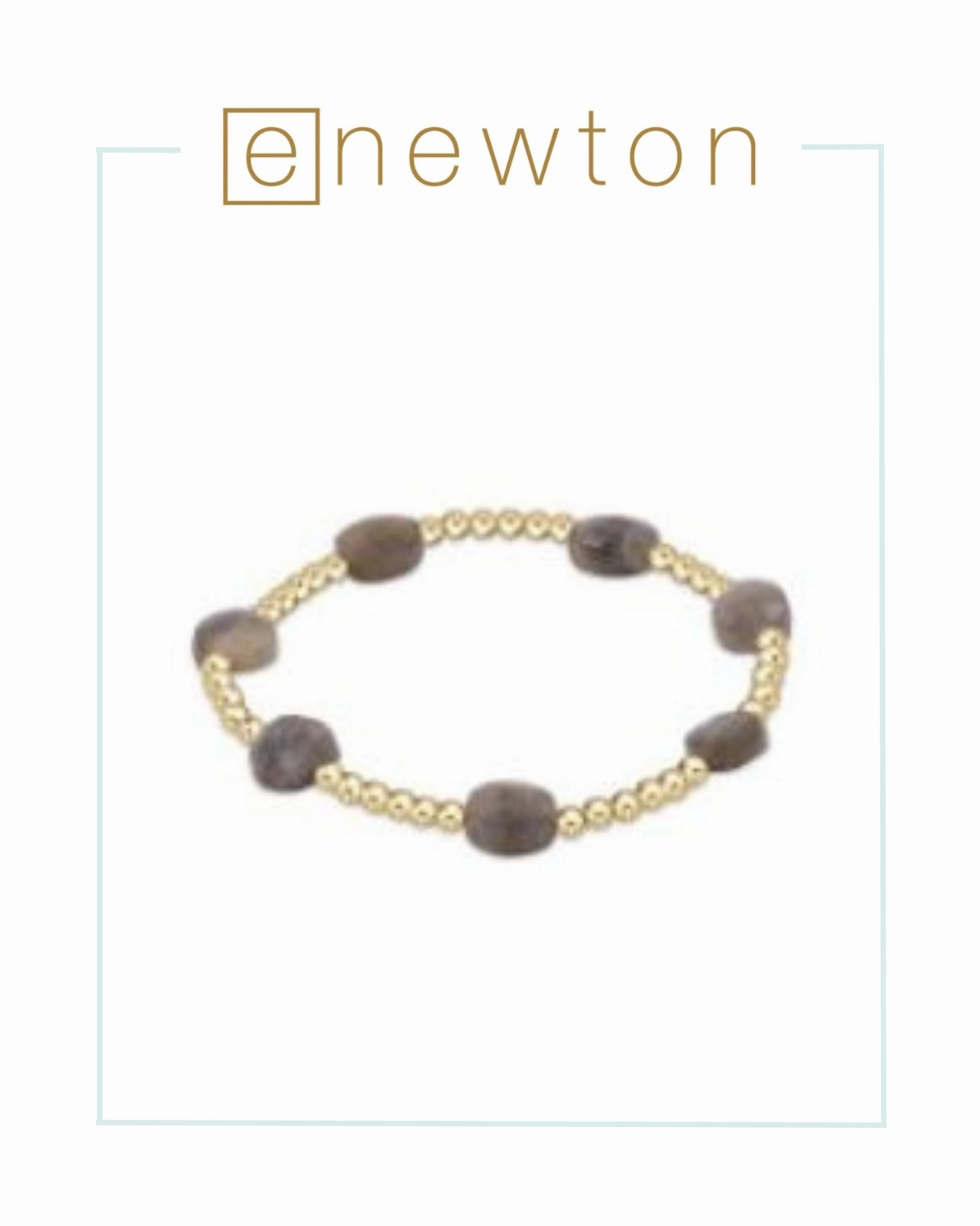 E Newton Admire Gold 3mm Bead Bracelet - Labradorite