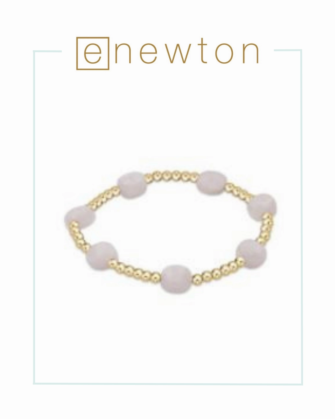 E Newton Admire Gold 3mm Bead Bracelet - Moonstone