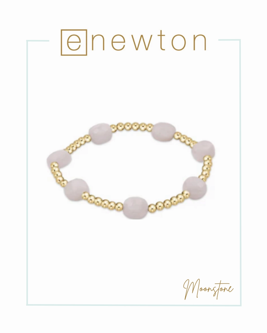 E Newton Admire Gold Pattern 3mm Bead Bracelet - Gemstones