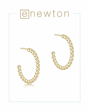 E Newton Beaded Classic 1.25" Post Hoop - 4mm Gold
