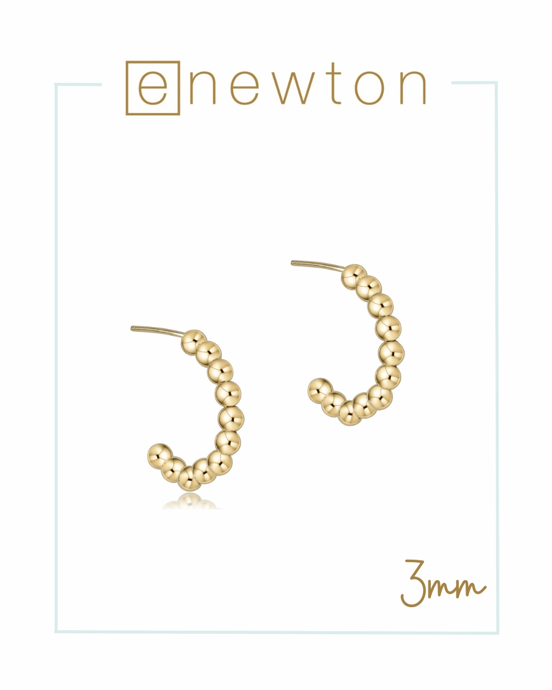 E Newton Beaded Classic 1" Post Hoop - Gold