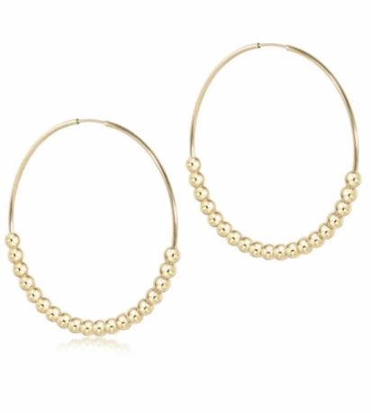 E Newton Classic Beaded Bliss 1.75" Hoop - 4mm Gold