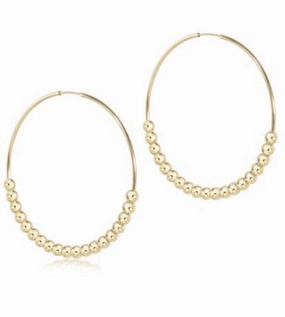 E Newton Classic Beaded Bliss 1.75" Hoop - 4mm Gold