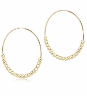 E Newton Classic Beaded Bliss 1.75" Hoop - 4mm Gold