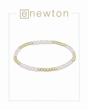 E Newton Classic Blissful Pattern 2.5mm Bead Bracelet - 3mm Pearl