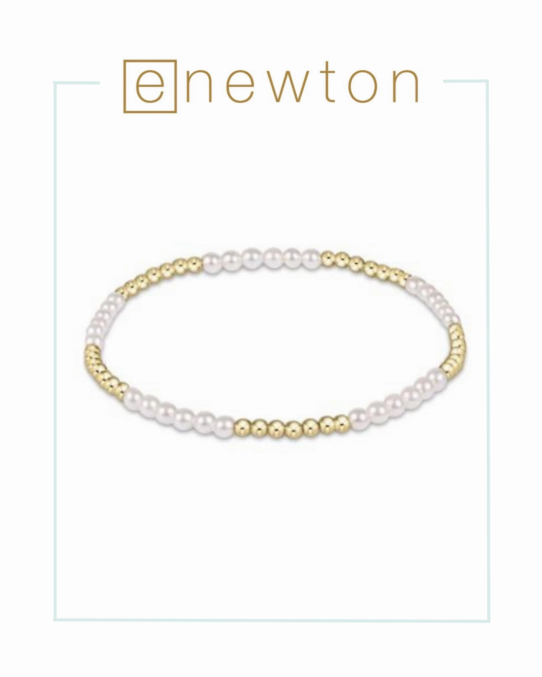 E Newton Classic Blissful Pattern 2.5mm Bead Bracelet - 3mm Pearl