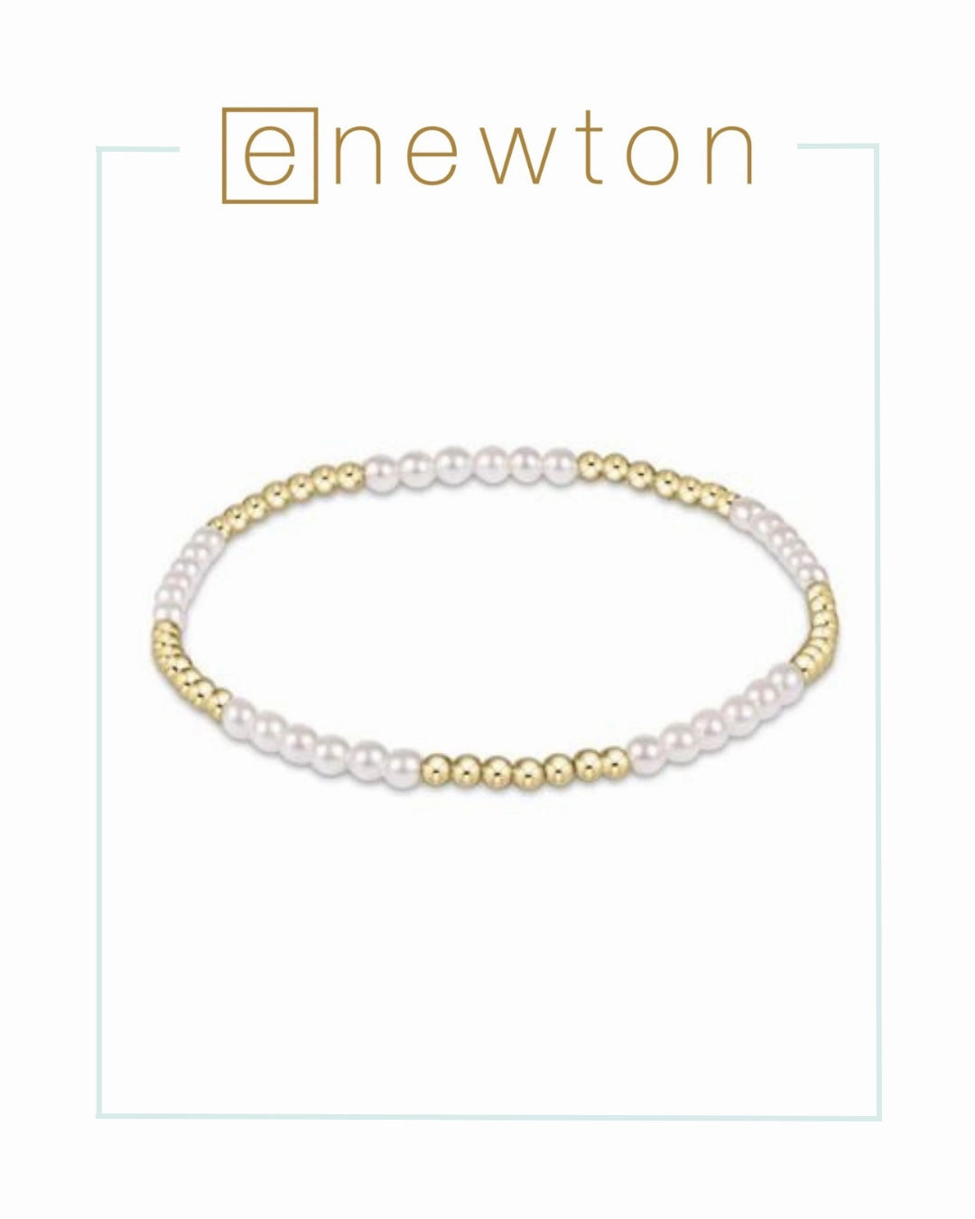 E Newton Classic Blissful Pattern 2.5mm Bead Bracelet - 3mm Pearl