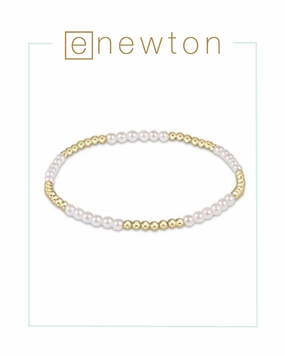 E Newton Classic Blissful Pattern 2.5mm Bead Bracelet - 3mm Pearl