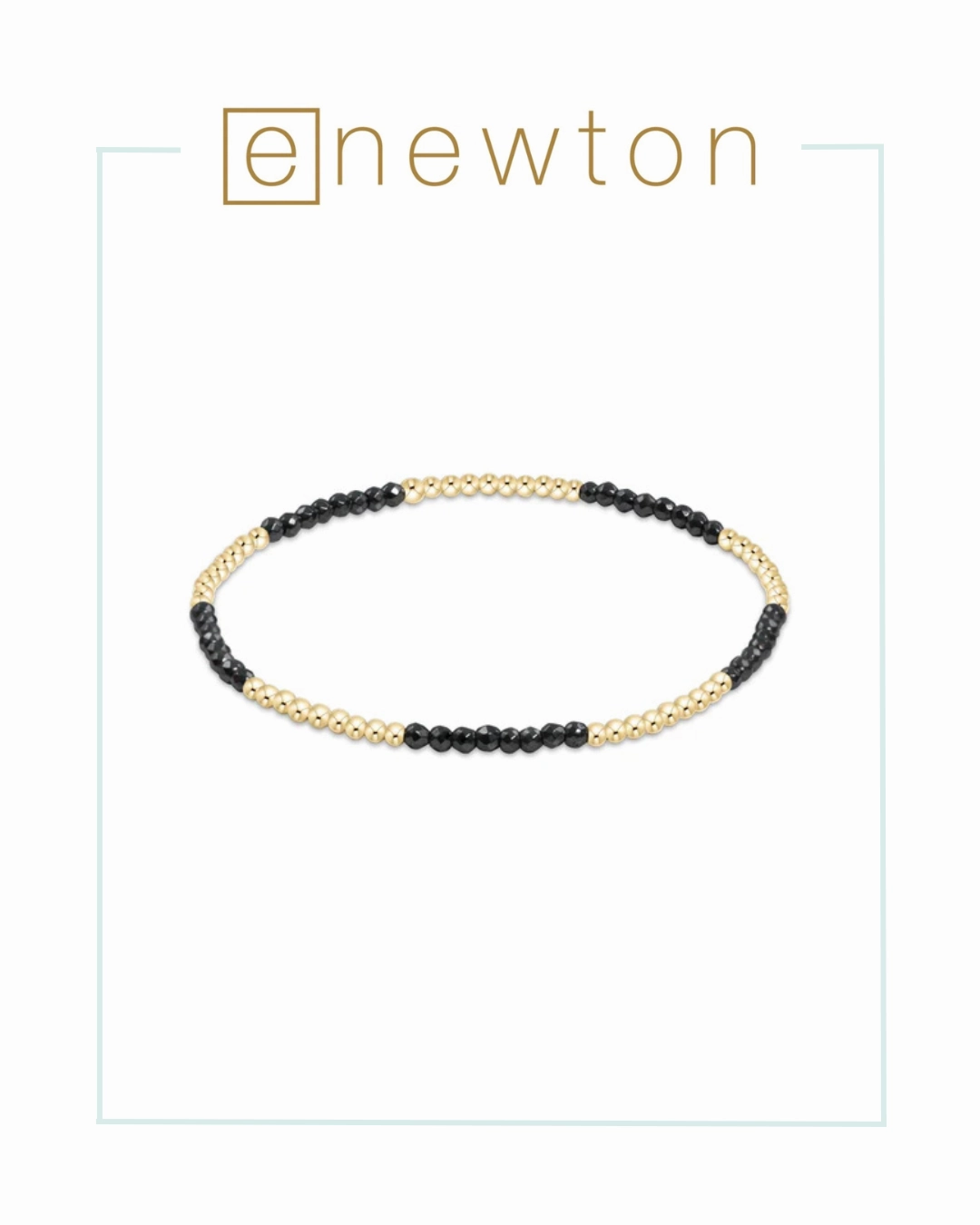 E Newton Classic Blissful Pattern 2mm Bead Bracelet - Faceted Hematite