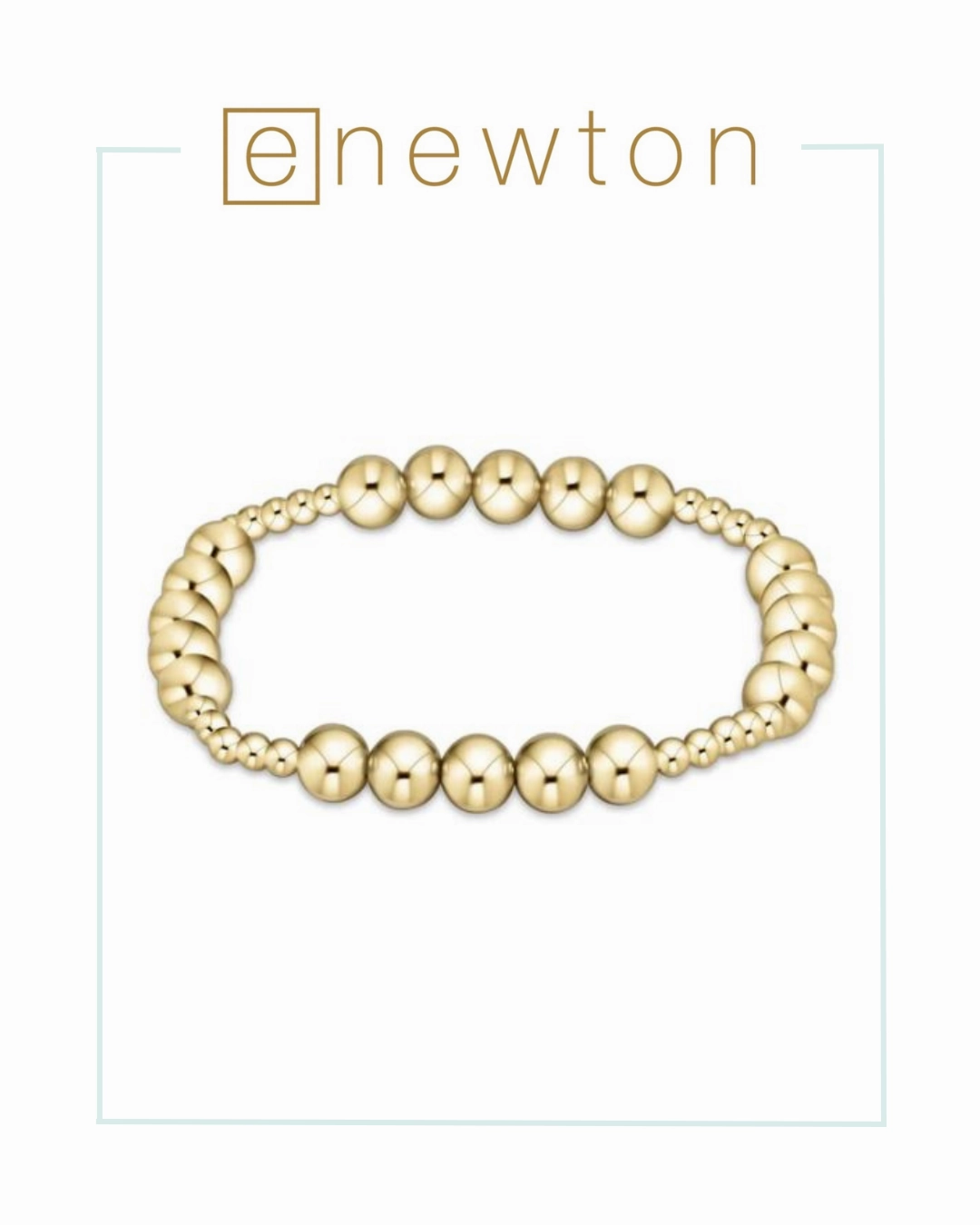 E Newton Classic Blissful Pattern 3mm Bead Bracelet - 6mm Gold