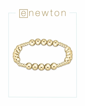 E Newton Classic Blissful Pattern 3mm Bead Bracelet - 6mm Gold