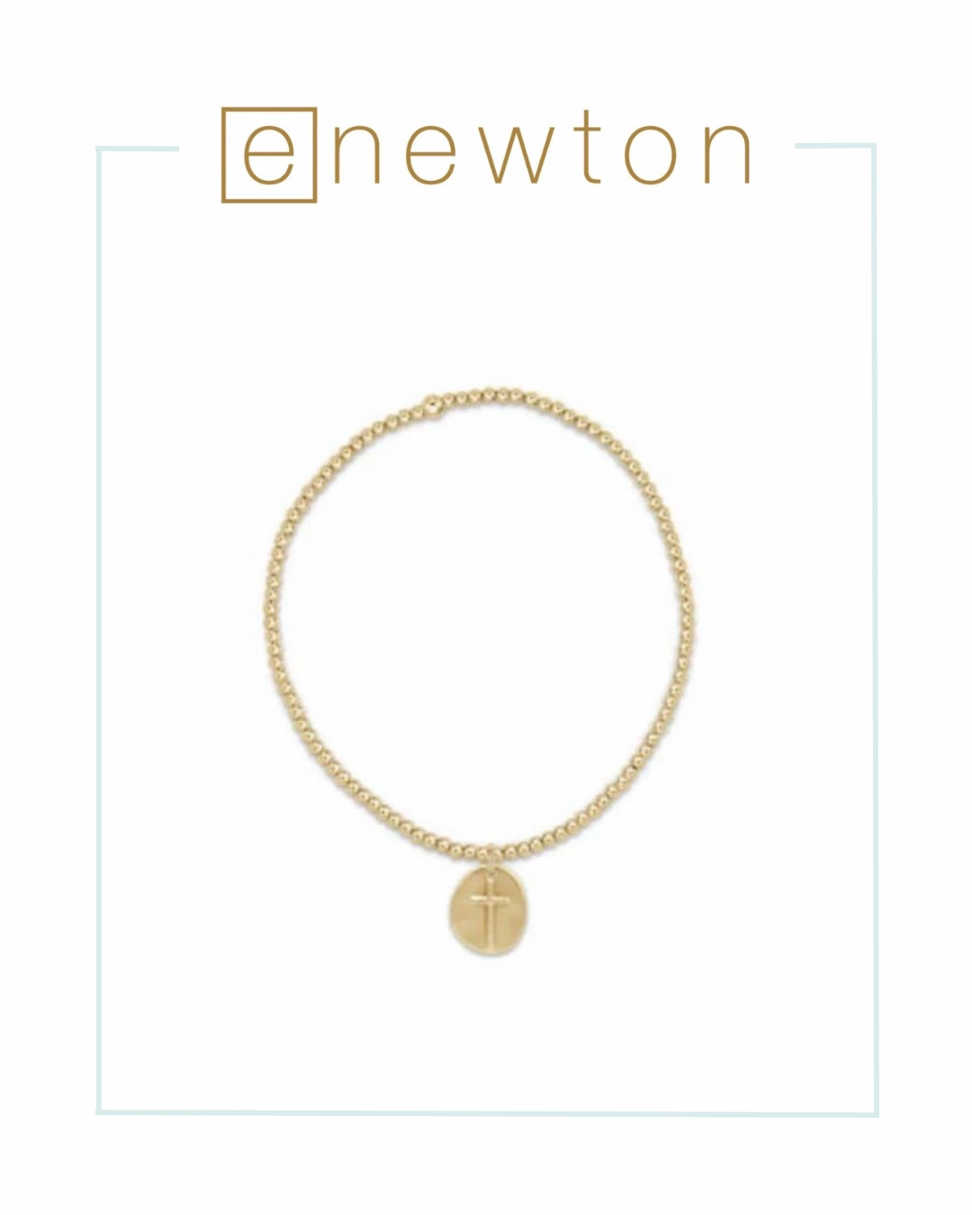 E Newton Classic Gold 2mm Bead Bracelet - Inspire Small Gold Charm