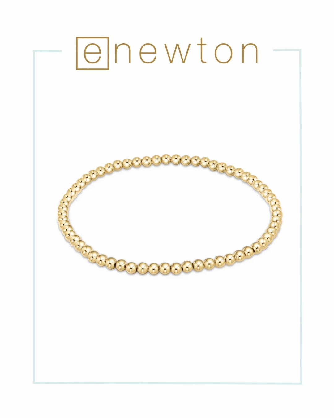 E Newton Classic Gold 3mm Bead Bracelet