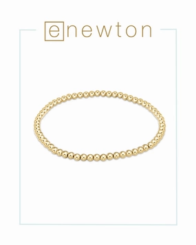 E Newton Classic Gold 3mm Bead Bracelet