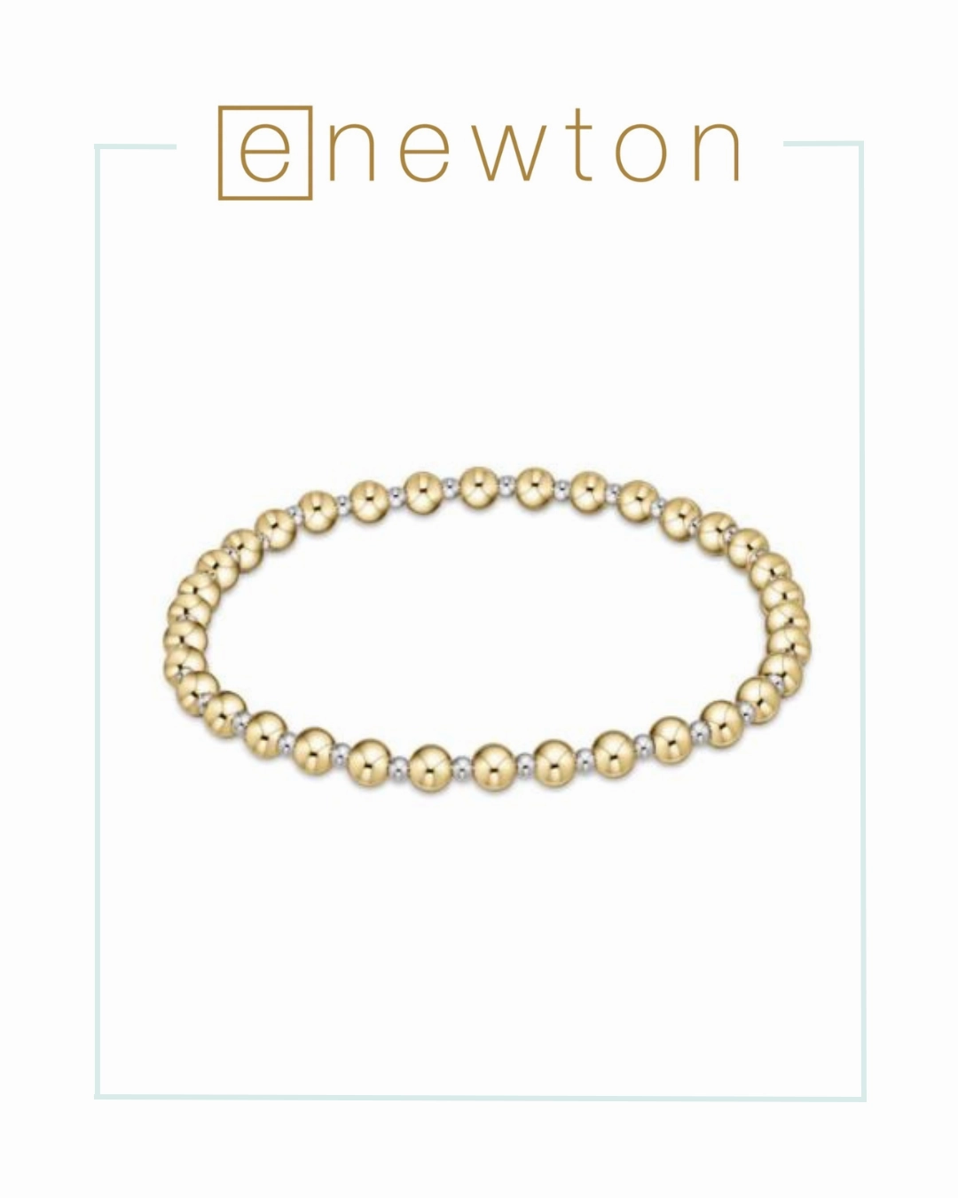 E Newton Classic Grateful Pattern Bead Bracelet - Mixed Metal