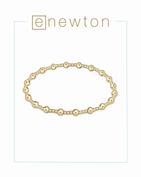 E Newton Classic Sincerity Pattern 4mm Bead Bracelet - Gold