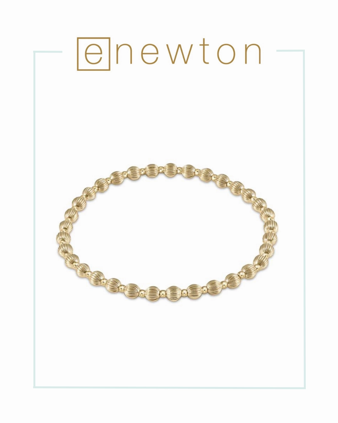 E Newton Dignity Grateful Pattern 4mm Bead Bracelet - Gold