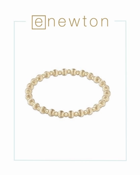 E Newton Dignity Grateful Pattern 5mm Bead Bracelet - Gold