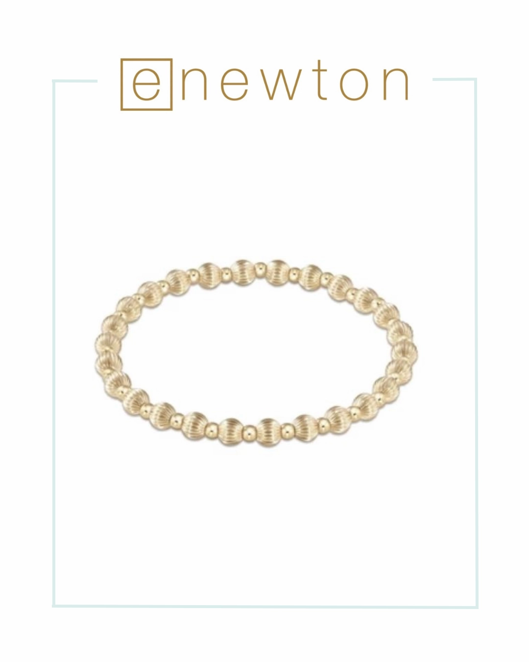 E Newton Dignity Grateful Pattern 5mm Bead Bracelet - Gold