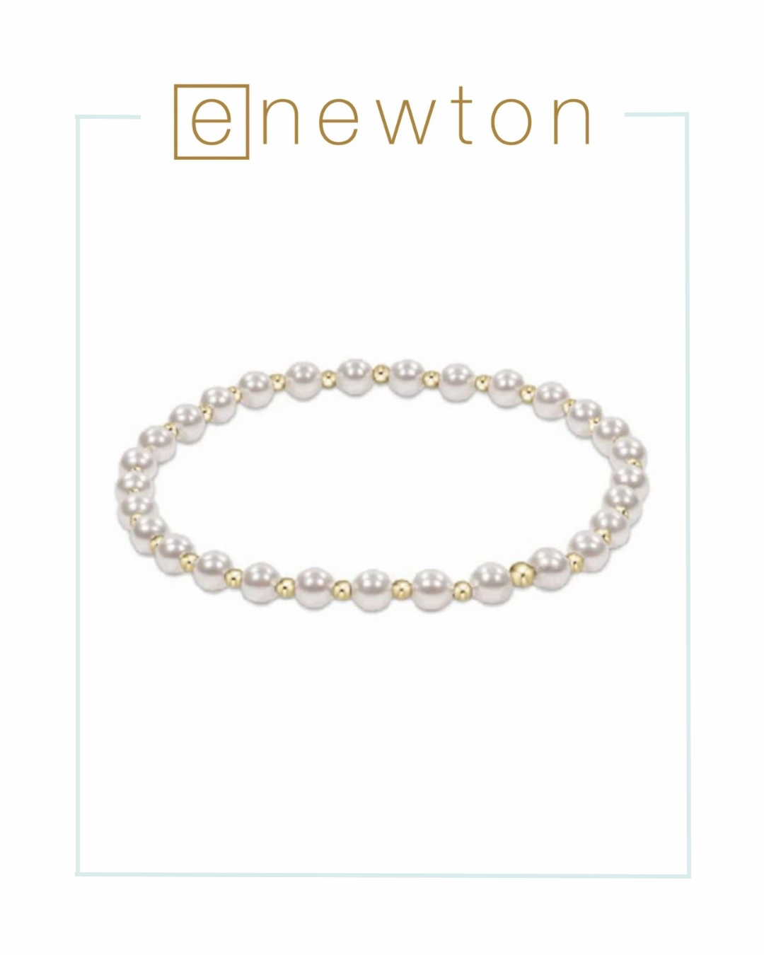 E Newton Extends | Classic Grateful Pattern 4mm Bead Bracelet - Pearl