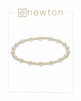 E Newton Extends | Classic Sincerity Pattern 4mm Bead Bracelet - Pearl