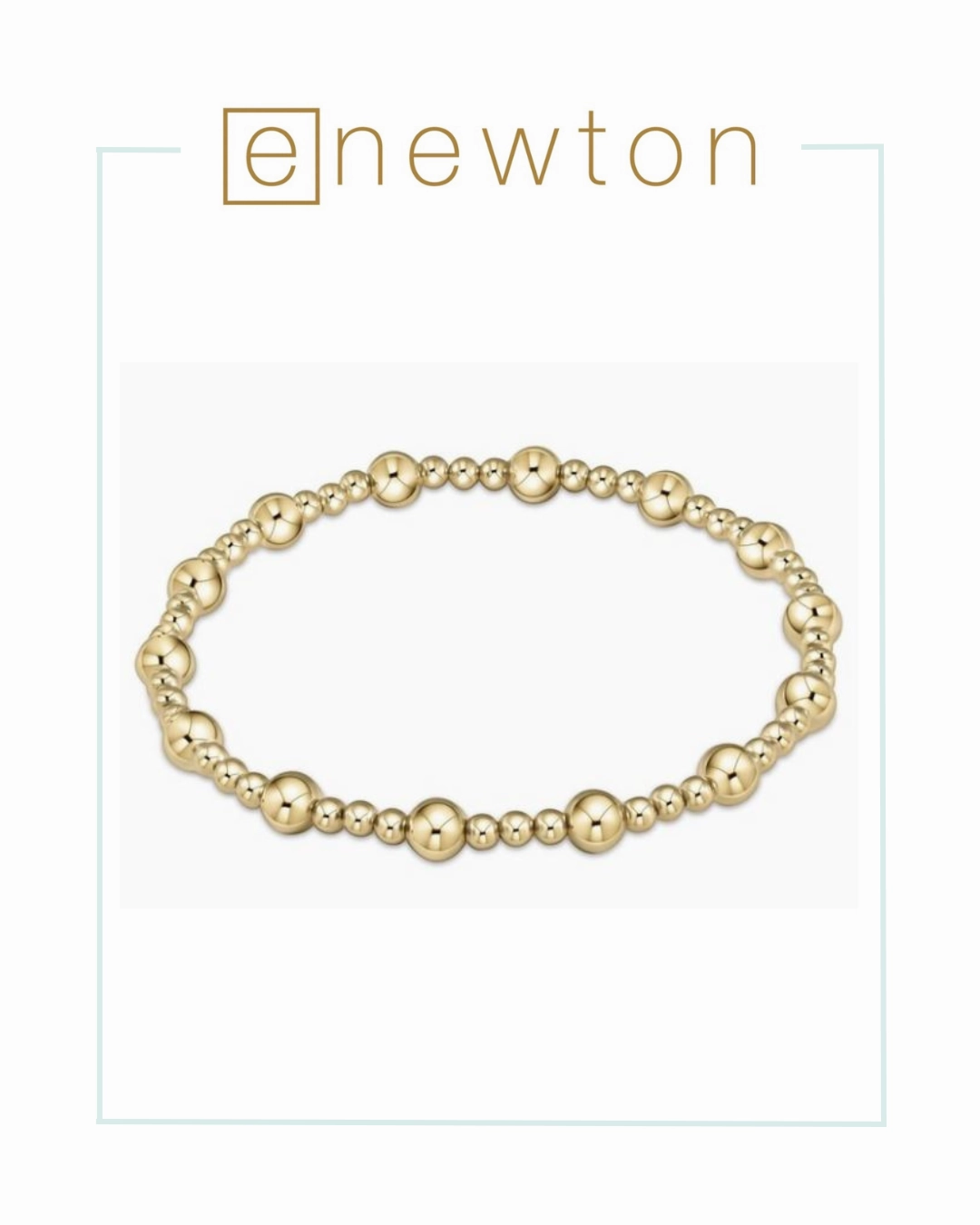 E Newton Extends | Classic Sincerity Pattern 5mm Bead Bracelet - Gold