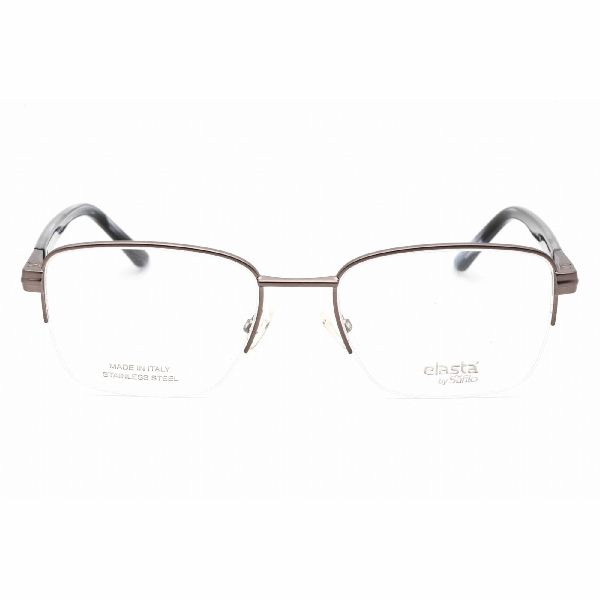 Elasta Men's Eyeglasses - Dark Grey Rectangular Metal Half Rim Frame | E 3127 0HWJ 00