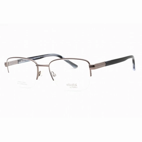 Elasta Men's Eyeglasses - Dark Grey Rectangular Metal Half Rim Frame | E 3127 0HWJ 00