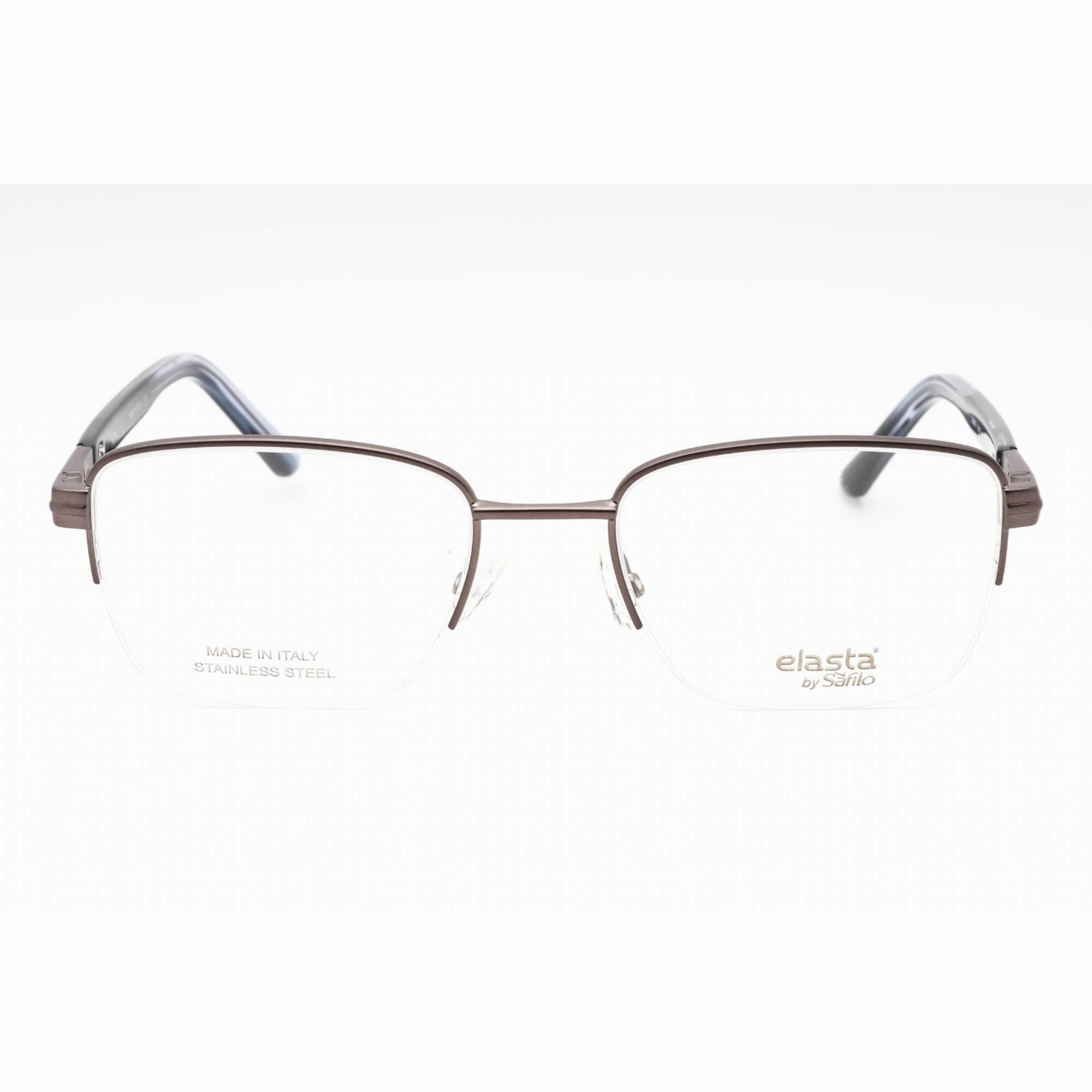 Elasta Men's Eyeglasses - Dark Grey Rectangular Shape Half Rim Frame | E 3127 0HWJ 00