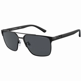 Emporio Armani Men's Sunglasses - Matte Black Metal Full Rim Pilot Frame | 2134 300187
